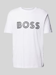 T-Shirt mit Label-Print von BOSS Green Weiß - 15