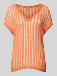 Strickshirt mit V-Ausschnitt Modell 'Eman' von Soyaconcept Orange - 5