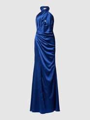 Abendkleid mit Neckholder von Unique Blau - 11