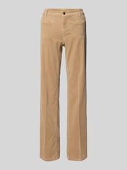 Bootcut corduroy broek met steekzakken, model 'TESS' van Cambio Beige - 32