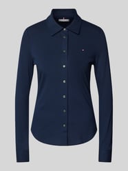 Slim Fit Poloshirt im langärmeligen Design Modell '1985' von Tommy Hilfiger Blau - 47