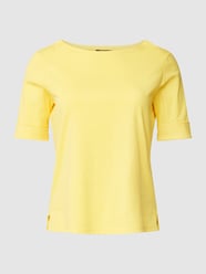 T-shirt PLUS SIZE z wyhaftowanym logo model ‘JUDY’ od Lauren Ralph Lauren Curve Żółty - 16