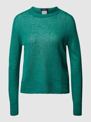 Sweter z dzianiny z czystego lnu model ‘Volpino’ od Weekend Max Mara Zielony - 7