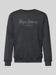 Sweatshirt met labelstitching, model 'Nouvel' van Pepe Jeans Grijs / zwart - 32