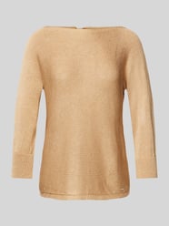 Strickpullover mit U-Boot-Ausschnitt von More & More Beige - 11