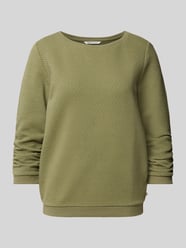 Getailleerd sweatshirt met elastisch structuurmotief van Tom Tailor Denim Groen - 40