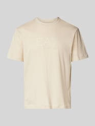 T-Shirt mit Label-Print von EA7 Emporio Armani Beige - 38