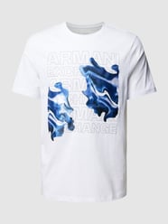 T-Shirt mit Label-Motiv-Print Modell 'Watercapsule' von ARMANI EXCHANGE Weiß - 12