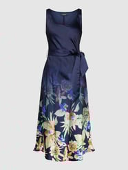 Sukienka midi z kwiatowym nadrukiem model ‘ZAWATO’ od Lauren Ralph Lauren Niebieski - 40