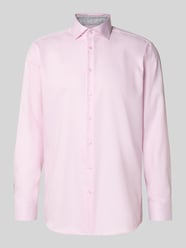 Regular fit zakelijk overhemd met knoopsluiting van SEIDENSTICKER REGULAR FIT Fuchsia - 33