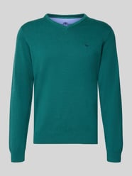 Strickpullover mit Label-Strickerei von Fynch-Hatton - 6