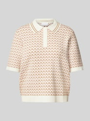 Gebreide pullover met 1/2-mouwen van Jake*s Collection Beige - 1