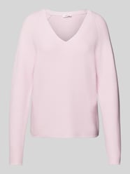 Comfort Fit Strickpullover aus Baumwoll-Mix mit V-Ausschnitt von s.Oliver RED LABEL Pink - 18