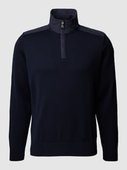 Schipperstrui van scheerwol met opstaande kraag van Paul & Shark Blauw - 38
