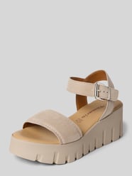 Sandalen aus Leder mit profilierter Plateausohle von Tamaris Beige - 25