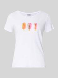t-shirt z nadrukiem z motywem i okrągłym dekoltem od MORE & MORE - 18