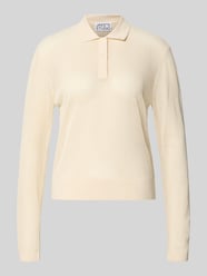 Sweter z dzianiny z kołnierzykiem polo i listwą guzikową od Jake*s Studio Woman - 6
