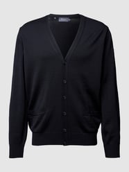 Cardigan aus reiner Schurwolle von MAERZ Muenchen Grau / Schwarz - 27