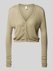 Cardigan in riblook van QS Groen - 21