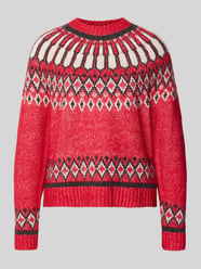 sweter z dzianiny o kroju regular fit z dodatkiem wełny od Christian Berg Woman - 18