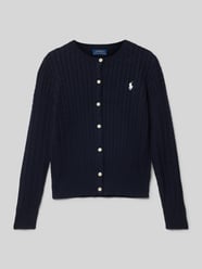 Cardigan mit Logo-Stitching von Polo Ralph Lauren Teens Blau - 37