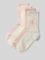 Socken mit elastischem Rippenbündchen im 4er-Pack von Calvin Klein Jeans Rosa - 38