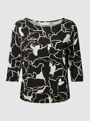PLUS SIZE T-Shirt mit 3/4-Arm Modell 'Dot' von Fransa Plus Schwarz - 23