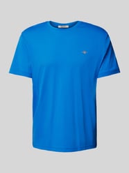 T-Shirt mit Label-Stitching von Gant Blau - 3