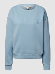Sweatshirt mit Logo-Stitching Modell 'EMBRO' von REVIEW Blau / Türkis - 44