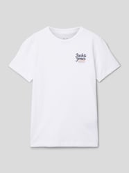 T-shirt z nadrukiem z logo model ‘WALKER’ od Jack & Jones Biały - 4