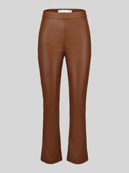 Wide leg kunstleren broek van viscosemix model 'MACY' van Raffaello Rossi - 25