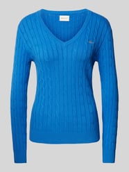 Strickpullover mit gerippten Abschlüssen von Gant Blau - 5