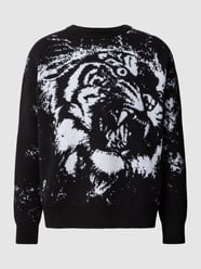 Strickpullover mit Motiv-Print von Just Cavalli Schwarz - 27