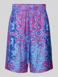 Sweatshorts aus Viskose mit Allover-Muster von Versace Jeans Couture Blau - 44