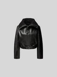 Lederjacke mit Paspeltasche von Victoria Beckham Schwarz - 48