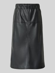 Midirok in leerlook met loopsplit van Rich & Royal - 38