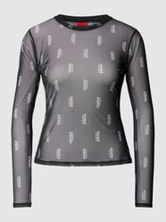 Longsleeve mit Label-Details Modell 'DIRALINA' von HUGO Schwarz - 18