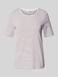 T-Shirt mit geripptem Rundhalsausschnitt von MAERZ Muenchen - 5