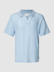 Poloshirt in Strick-Optik Modell 'JAMES' von Jack & Jones Premium Blau - 5
