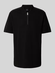 Regular Fit Poloshirt mit Label-Stitchings von ARMANI EXCHANGE Schwarz - 43