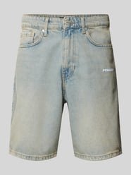 Straight Leg Jeansshorts mit Label-Stitching Modell 'EARL' von Pegador Blau - 19