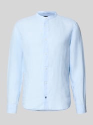 Slim fit linnen overhemd van puur linnen met opstaande kraag van OLYMP Level 5 - 1