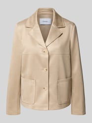Regular Fit Blazer in Leder-Optik mit aufgesetzten Taschen von COMMA Beige - 4