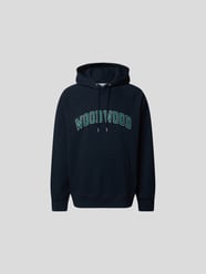 Hoodie mit Brand-Schriftzug von WOOD WOOD Blau / Türkis - 43