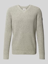 Gebreide pullover met V-hals, model 'BOJALF' van ECOALF Grijs / zwart - 41