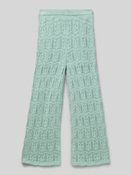 Wide Leg Stoffhose mit Lochmuster von Mango - 19