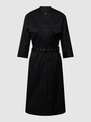 Knielange jurk met stoffen riem van Windsor Zwart - 34