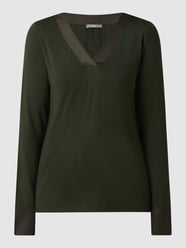 Shirt met lange mouwen en V-hals van Jake*s Collection Groen - 34