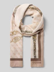 Chusta z mieszanki wiskozy z detalem z logo od GUESS - 13