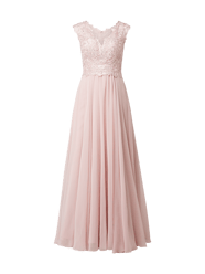 Abendkleid mit Kontrastbesatz  von Luxuar Rosa - 3